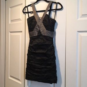 BCBG cocktail dress in black and grey size 4